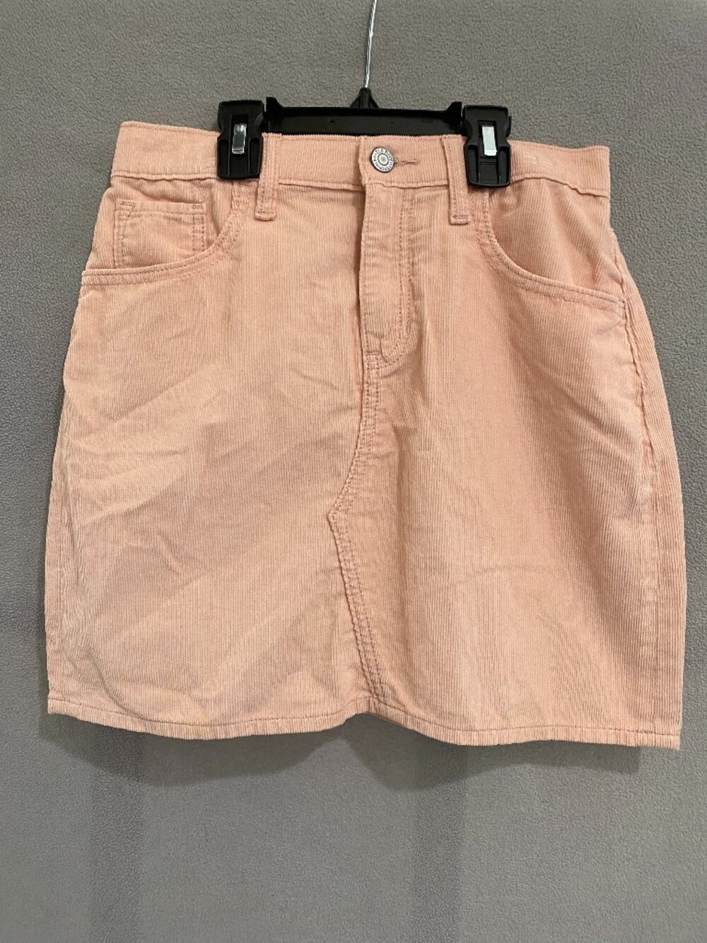 Old Navy Girls XL 14-16 Blush Pink Corduroy Skirt Cotton A-Line Button Front